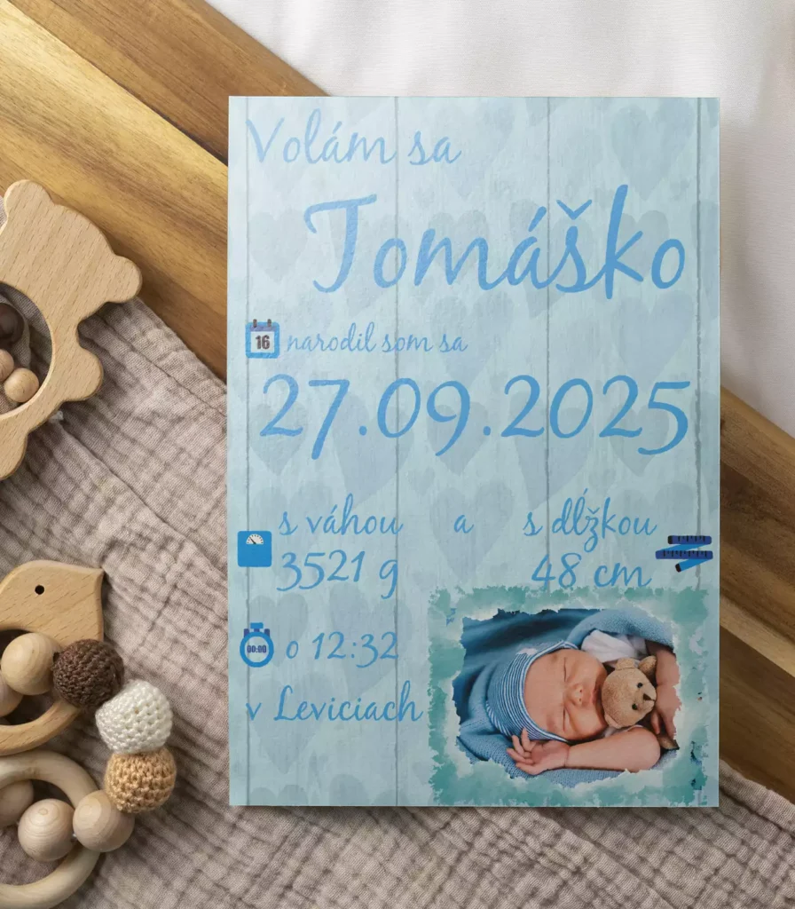 05-1 tabulka pre novorodenca-pamatna tabulka-tabuzlka s menom a fotkou-dubkacik.sk